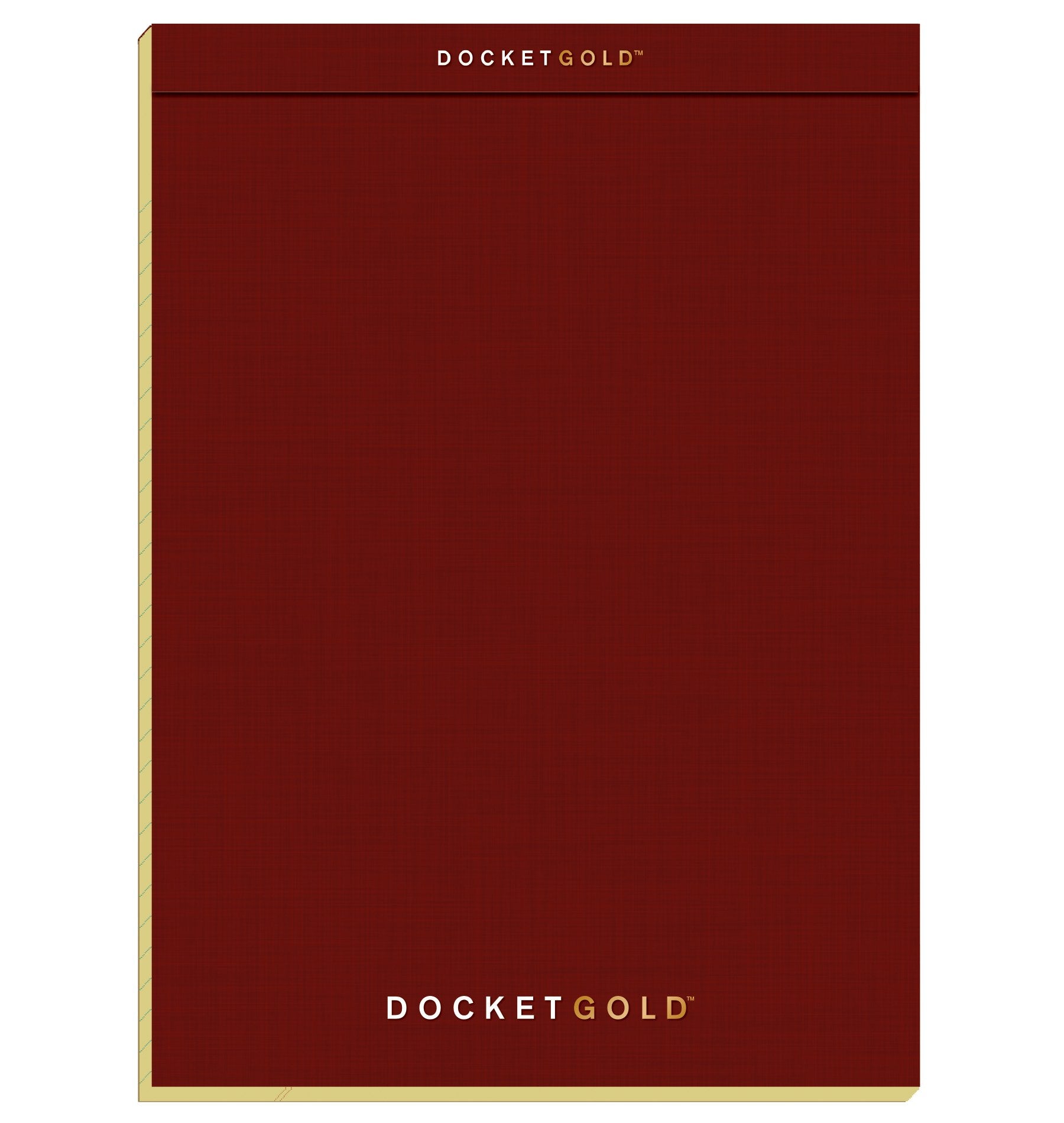 Tops Docket Gold Writing Pads, 8-1/2' X 11-3/4', Legal Rule, Burgundy Cover, Canary Paper, 70 Sheets (99714)